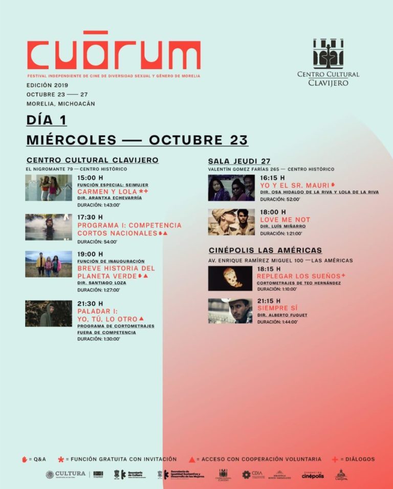 Desde hoy en Clavijero: Cuórum Morelia, primer festival de cine experimental sobre diversidad sexual, sociocultura y género