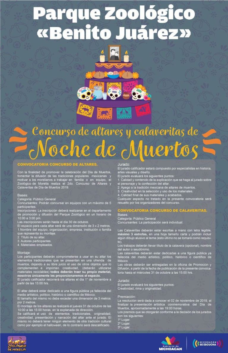 2° Concurso de Calaveritas y Altares en el Parque Zoológico de Morelia
