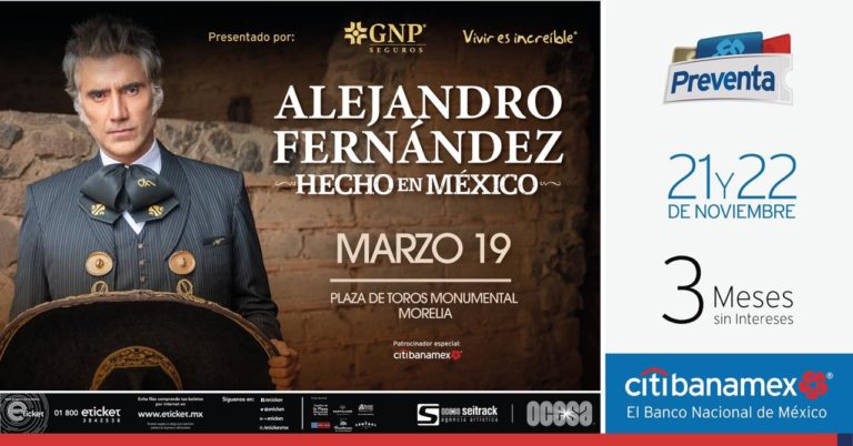 Alejandro Fernández llega a la Monumental de Morelia con su tour “Hecho en México”