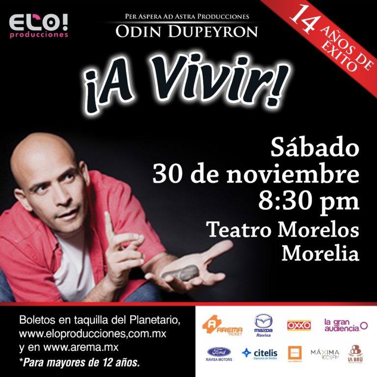 Regresará Odín Dupeyrón a Morelia con ¡A Vivir!