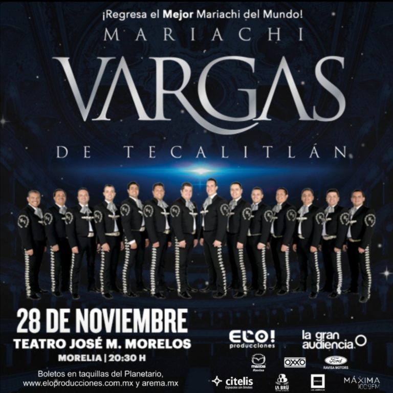 Regresará el Mariachi Vargas de Tecalitlán a Morelia, tras varios años de ausencia