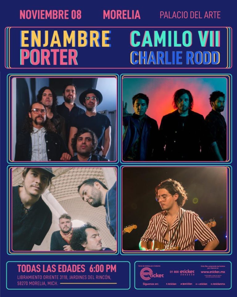 Enjambre compartiendo escenario con Porter, Camilo VII y Charlie Rodd en Morelia