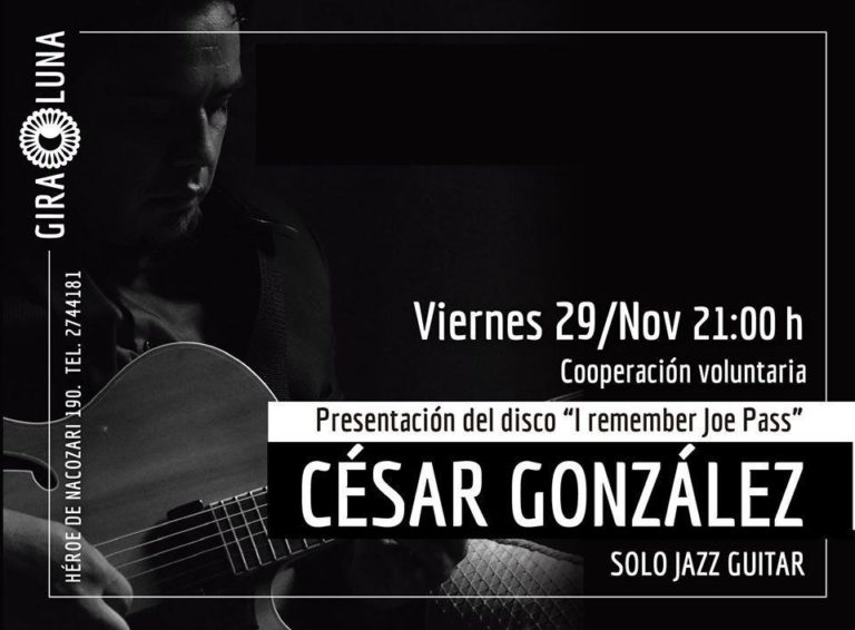 Se presentará César González en concierto en Giraluna